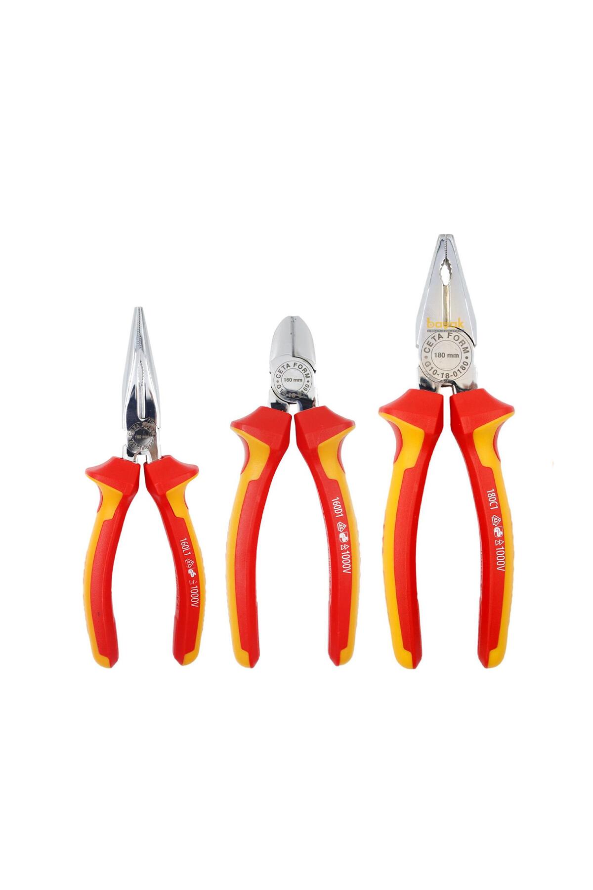 3 Parça 1000 Volt Vde Izoleli Pense Takımı G99-18-03a