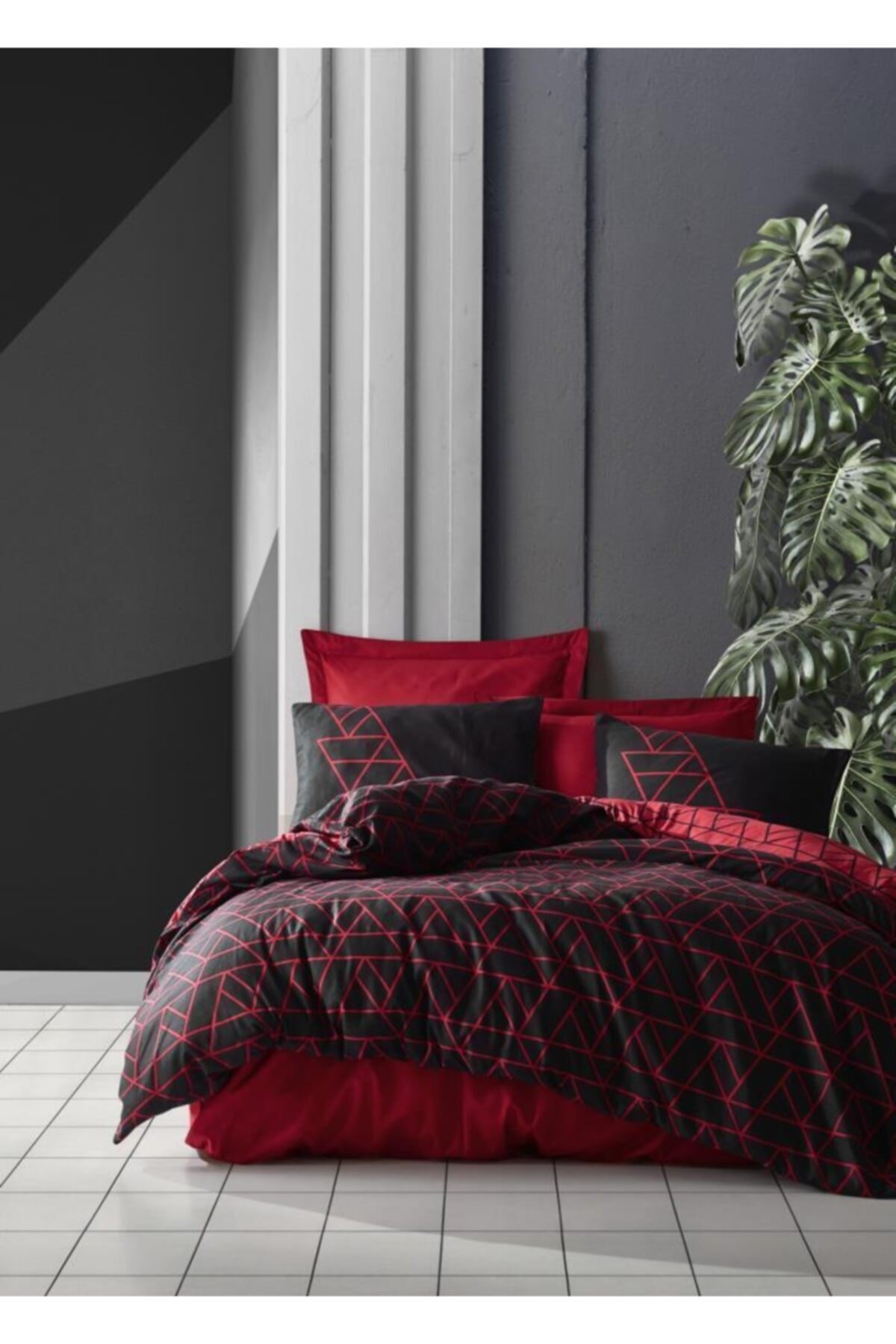 Emh Dark Çift Kişilik Nevresim Takımı Shadow Bordo