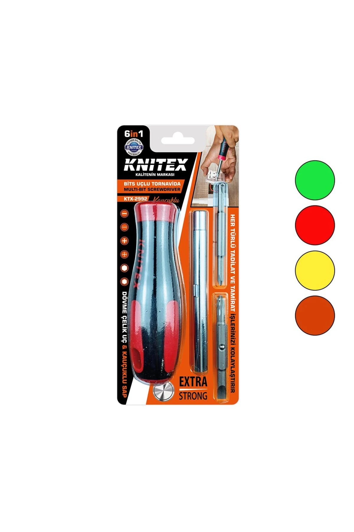 6IN1 - ÇIKAR TAK KAUÇUKLU BİTS UÇLU TORNAVİDA (5358)