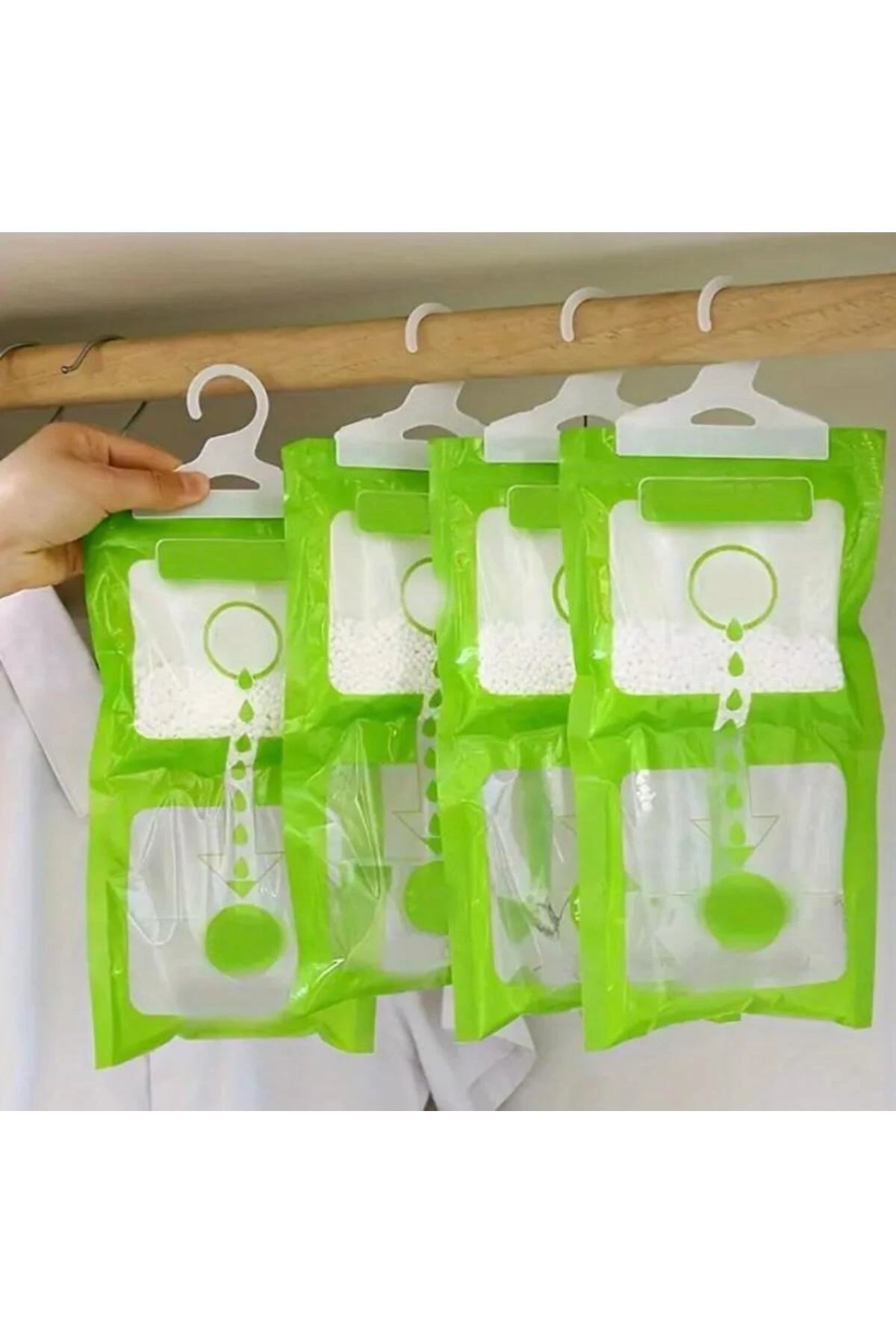 Nem Emici Askı Çanta(1 adet), Dolap içi Giysiler için Etkili Nem Kontrolü Sağlayan Higroskopik Çanta