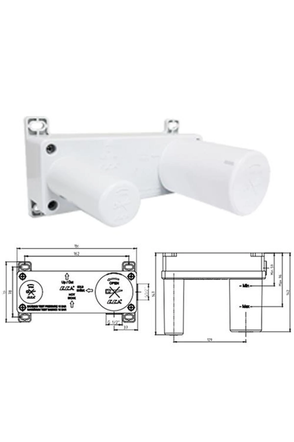 Mina Ankastre Lavabo Bataryası Set/Tek Rozet (102167604H-K+102166601)