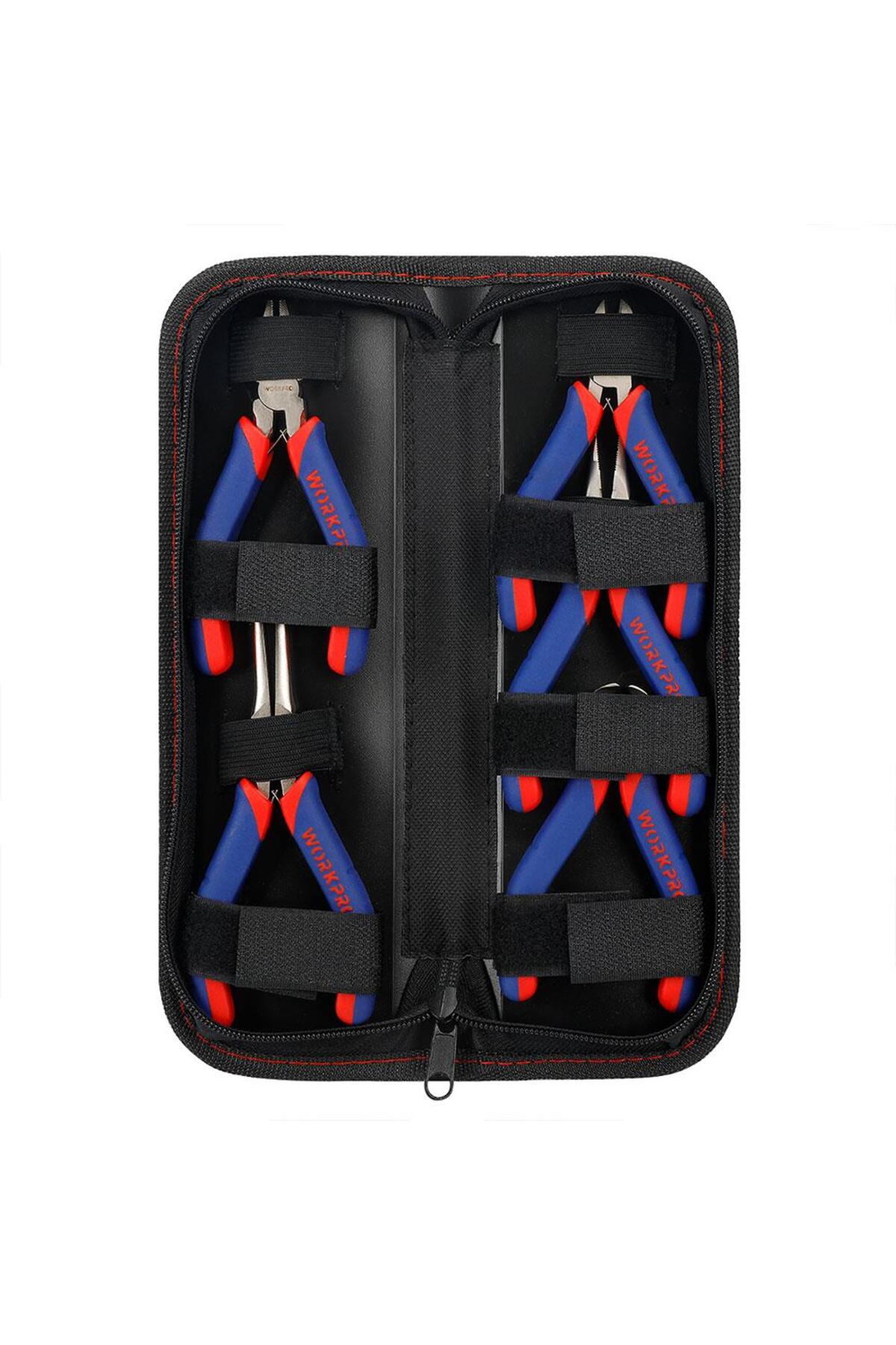 WP201015 CR-V 5 Parça Elektronikçi Profesyonel Mini Pense Seti + Bez Taşıma Çantası