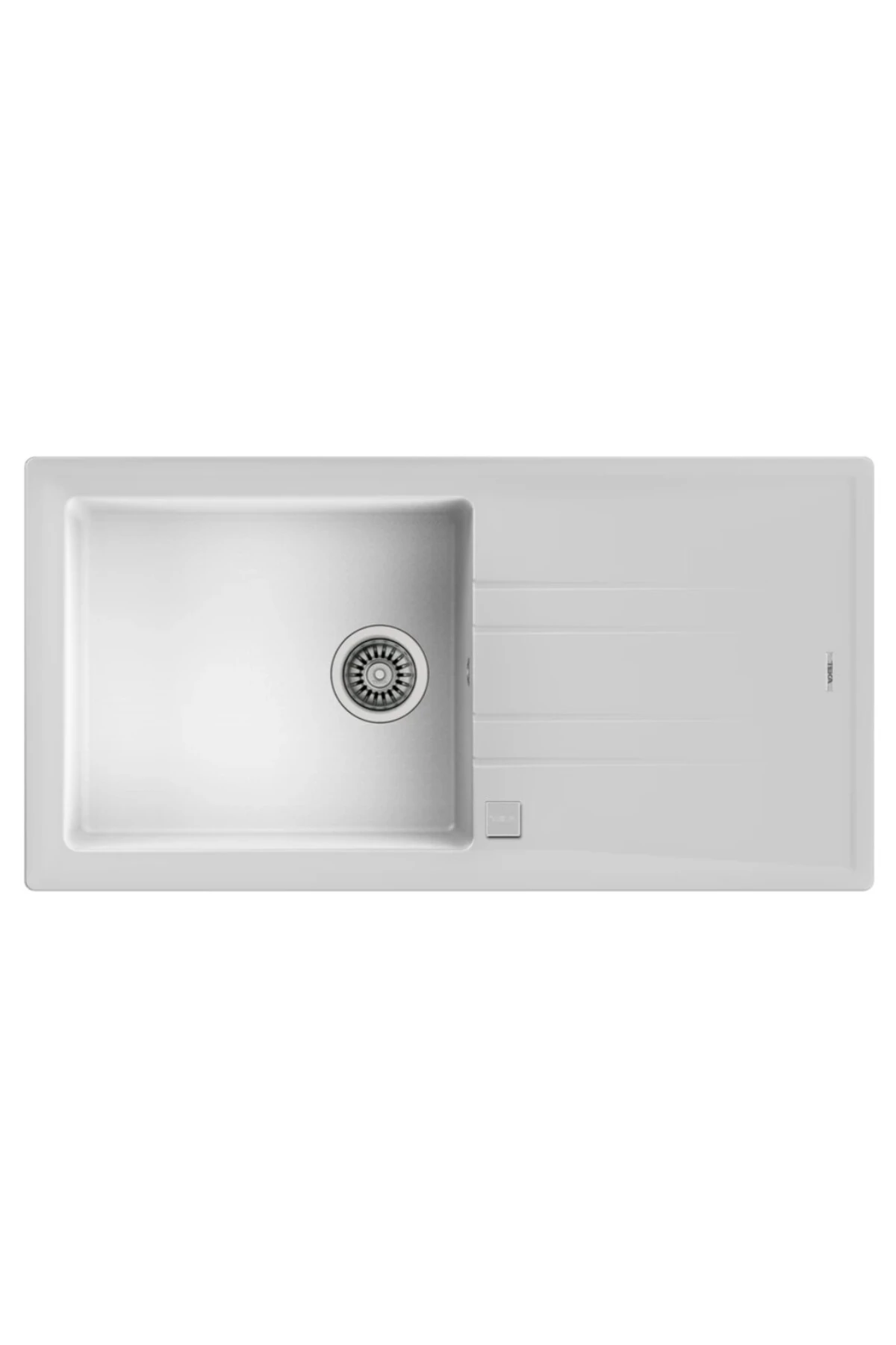 Stone 60 L-tg Tek Gözlü Tezgahüstü Beyaz Granit Evye