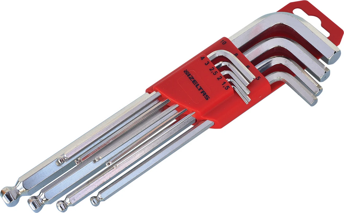 Izeltaş Yuvarlak Başlı Allen Anahtar Takımı 6 Köşe Uzun Boy (9 Parça)