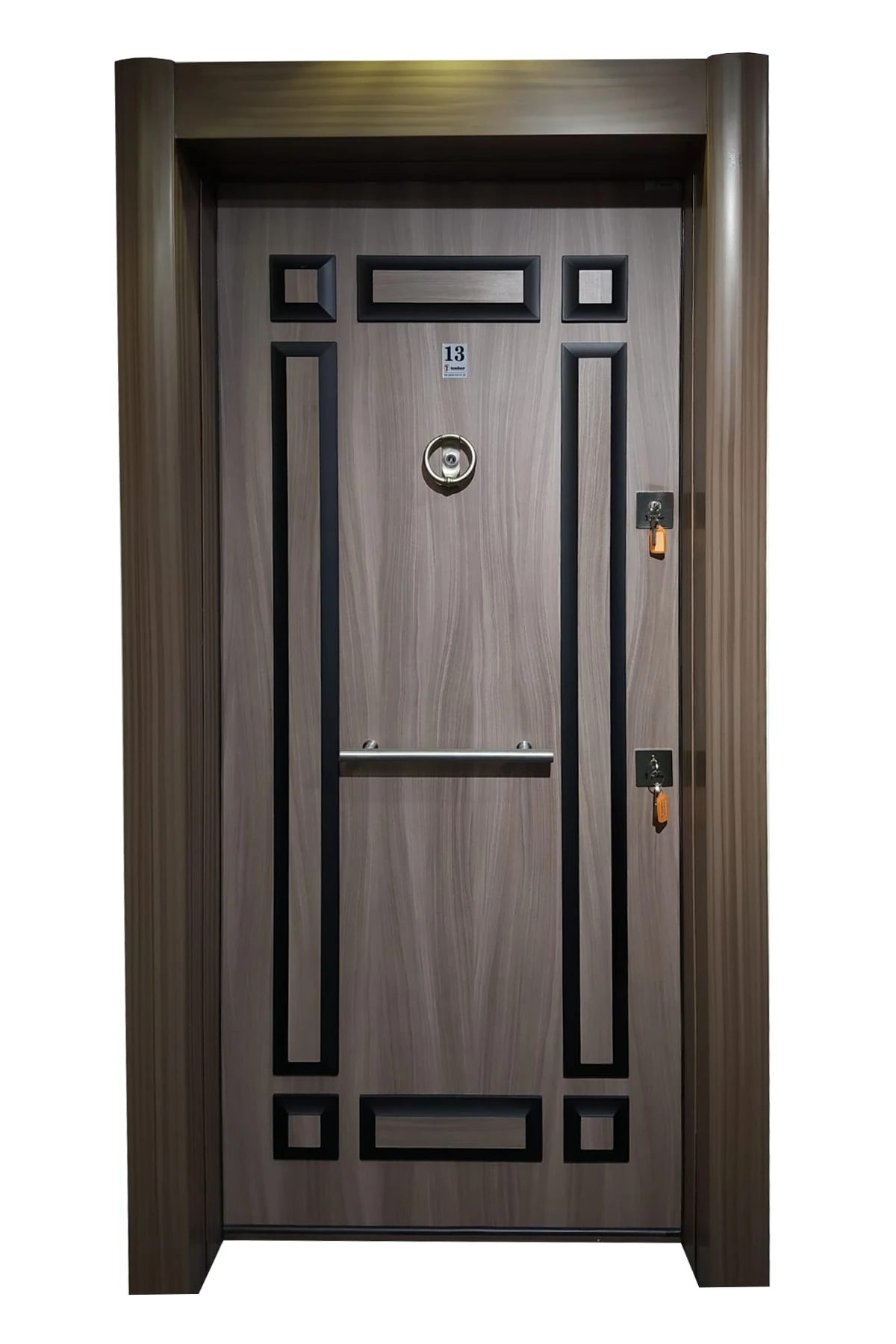 Celik Kapi Tırnaklı Sistem Eskitme Kasalı Kabartmalı Model Daire Kapısı Çelik Kapı Sol Açılım