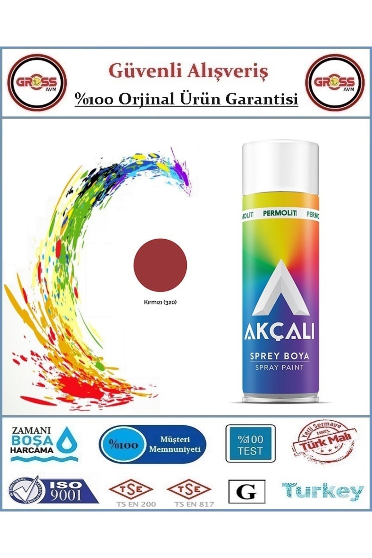 Sprey Boya - 400ML Tam Dolum - Orjinal Ürün - Kırmızı