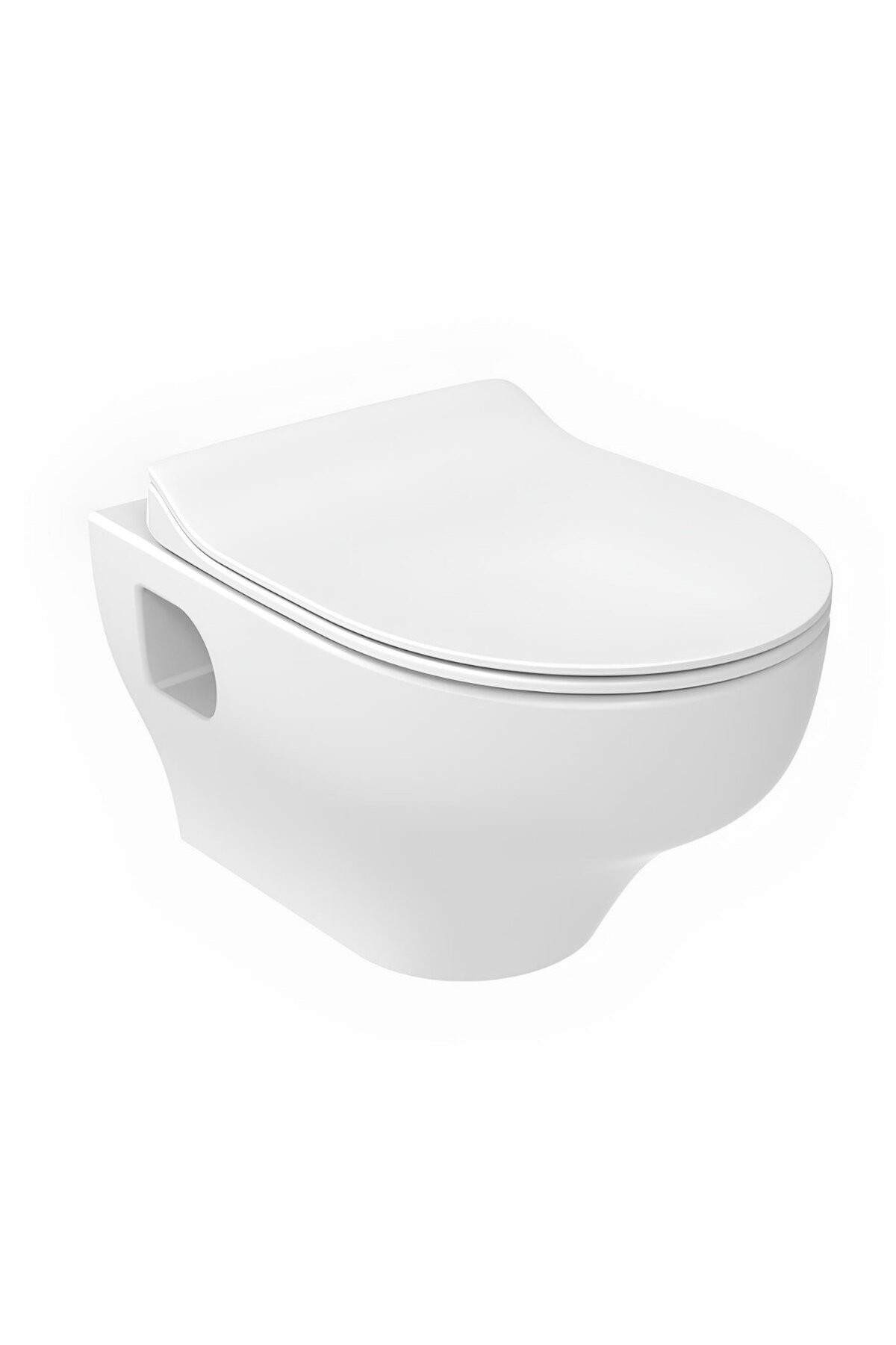 Ness Beyaz Kanalsız Açık Montaj Asma Klozet NS322, Ness Duroplast Yavaş Kapak KC3403