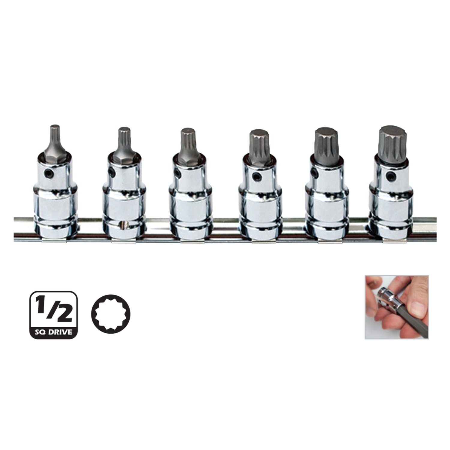 C28S-Rx6 6 Parça 1/2” Xzn Uçlu Lokma Takımı - Kısa Tip