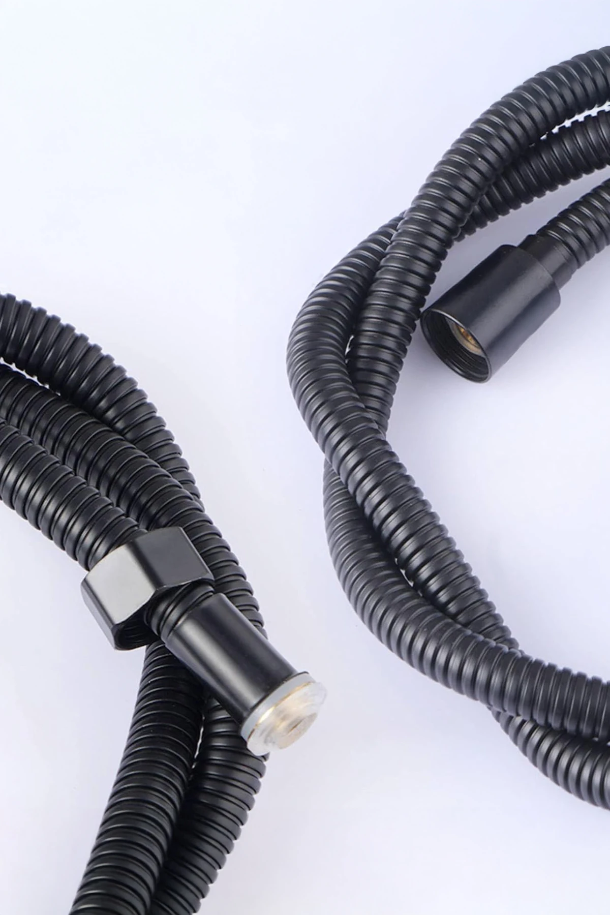 Banora Spiral Duş Başlığı Hortumu, Paslanmaz, G1/2" İçin Uygun Standart Bağlantı, 150 cm, Siyah