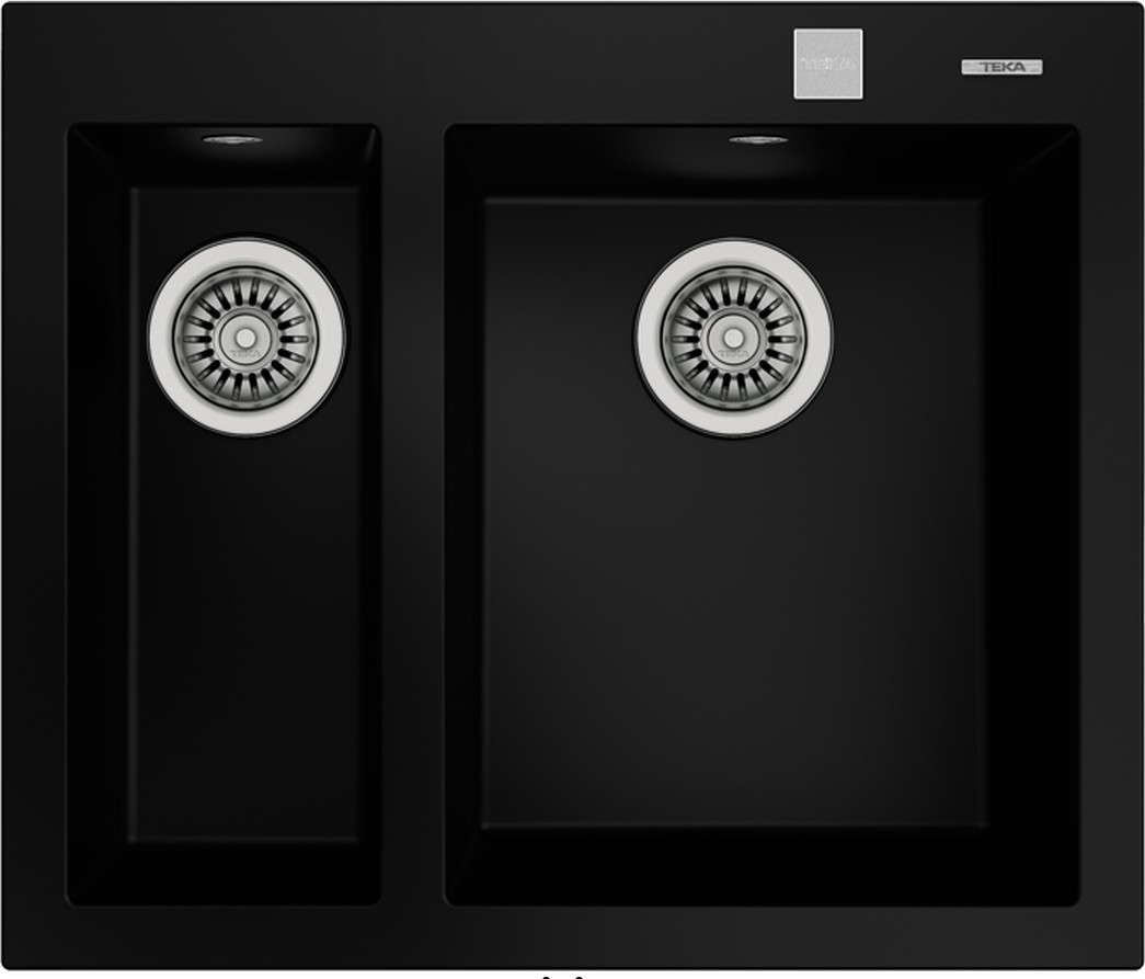 FORSQUARE 590 TG BLACK Ankastre Kumanda Sifonlu Granit Eviye Siyah 59 cm 115260019
