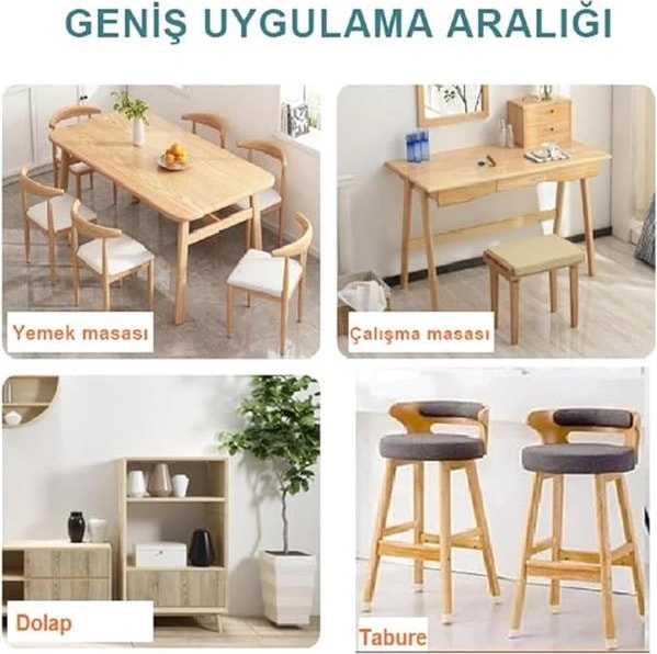 Sandalye Pabucu,masa,koltuk,tabure Ayak Kılıfı 8 Adet Siyah (Medium)