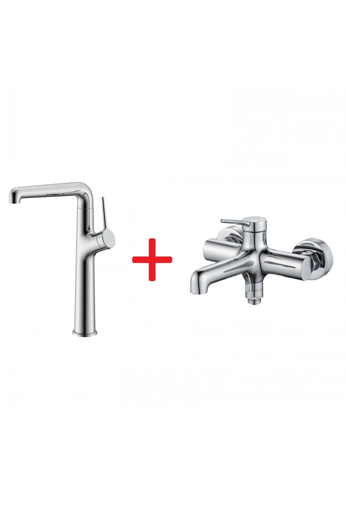 Flow Tezgah Üstü Yüksek Lavabo Ve Banyo Bataryası Seti Fl6500+fl2500