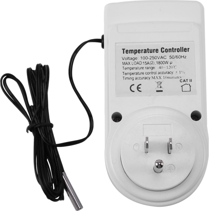 Zaman Anahtarlı Çok Fonksiyonlu Termostat Dijital Sıcaklık Kontrol Cihazı, Sensör Probu Isıtma ve Soğutma Us Plug