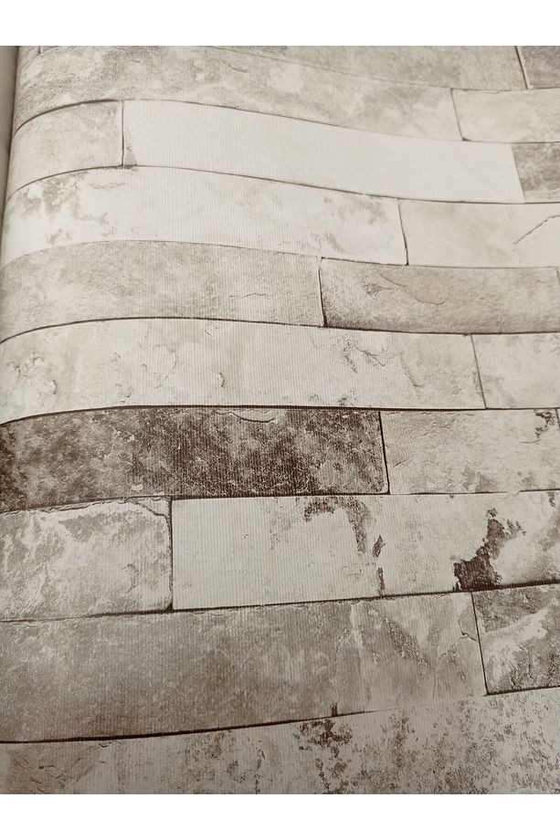 üç boyutlu taş desenli silinebilir duvar kağıdı 53 cm genişliğinde 10 metre uzunluğunda
