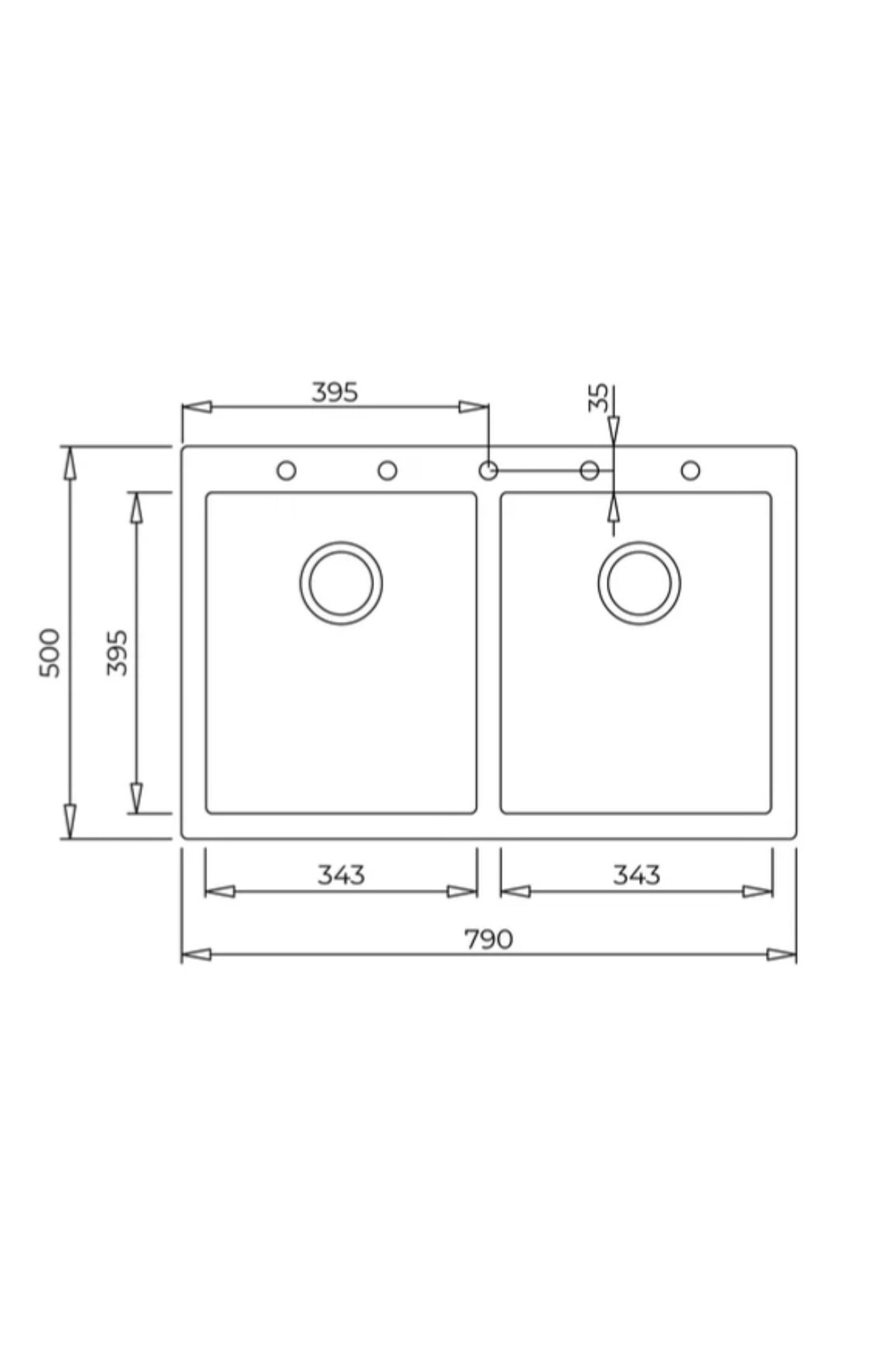 Forsquare 790 Tezgah Üstü Beyaz Granit Evye