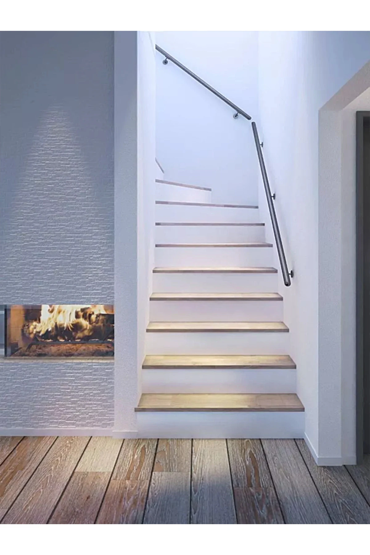 Alüminyum Merdiven Tutamak Korkuluk Yaşlı Engelli Duvar Tutamağı 250 Cm. Istenilen Ölçüde