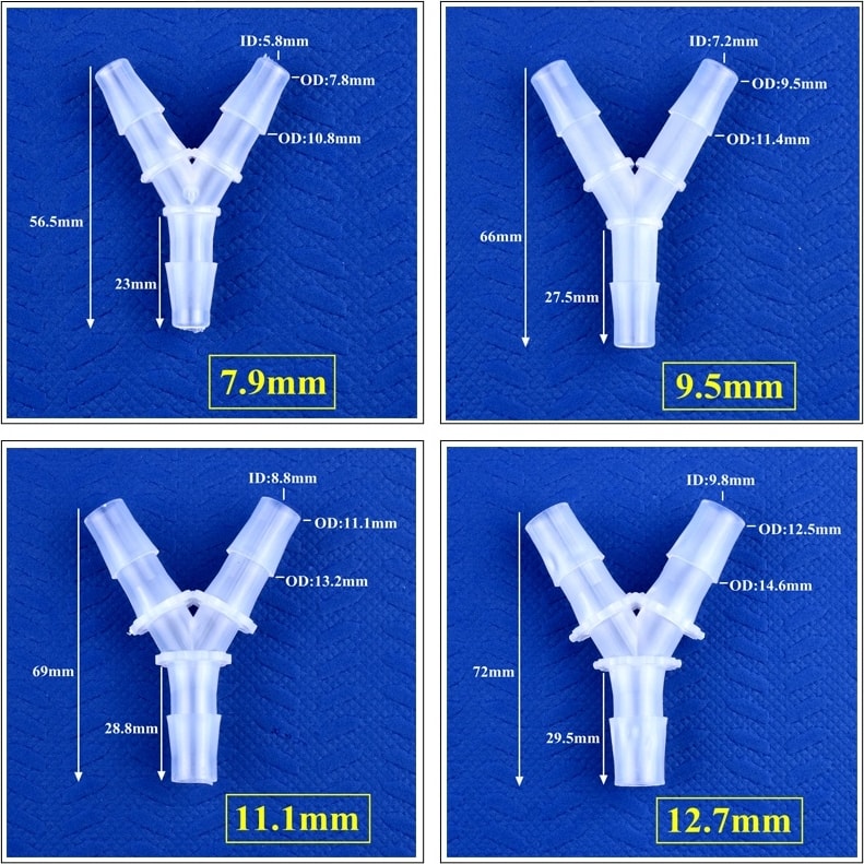 Adet 2.4 ~ 12.7mm Pp Y Tarzı Tee Konnektörleri Akvaryum Tankı Hava Pompası Havalandırıcı Hortum Bağlantısı Sulama Sistemi Su Boru Tesisat (Yurt Dışından)