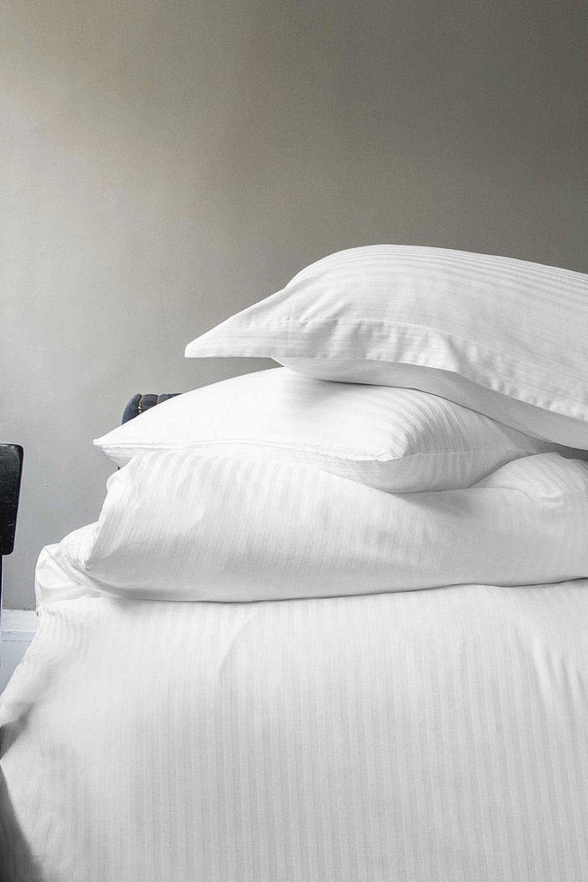 Pure White Beyaz 300 TC Pamuk Saten King Ebat Nevresim Takımı