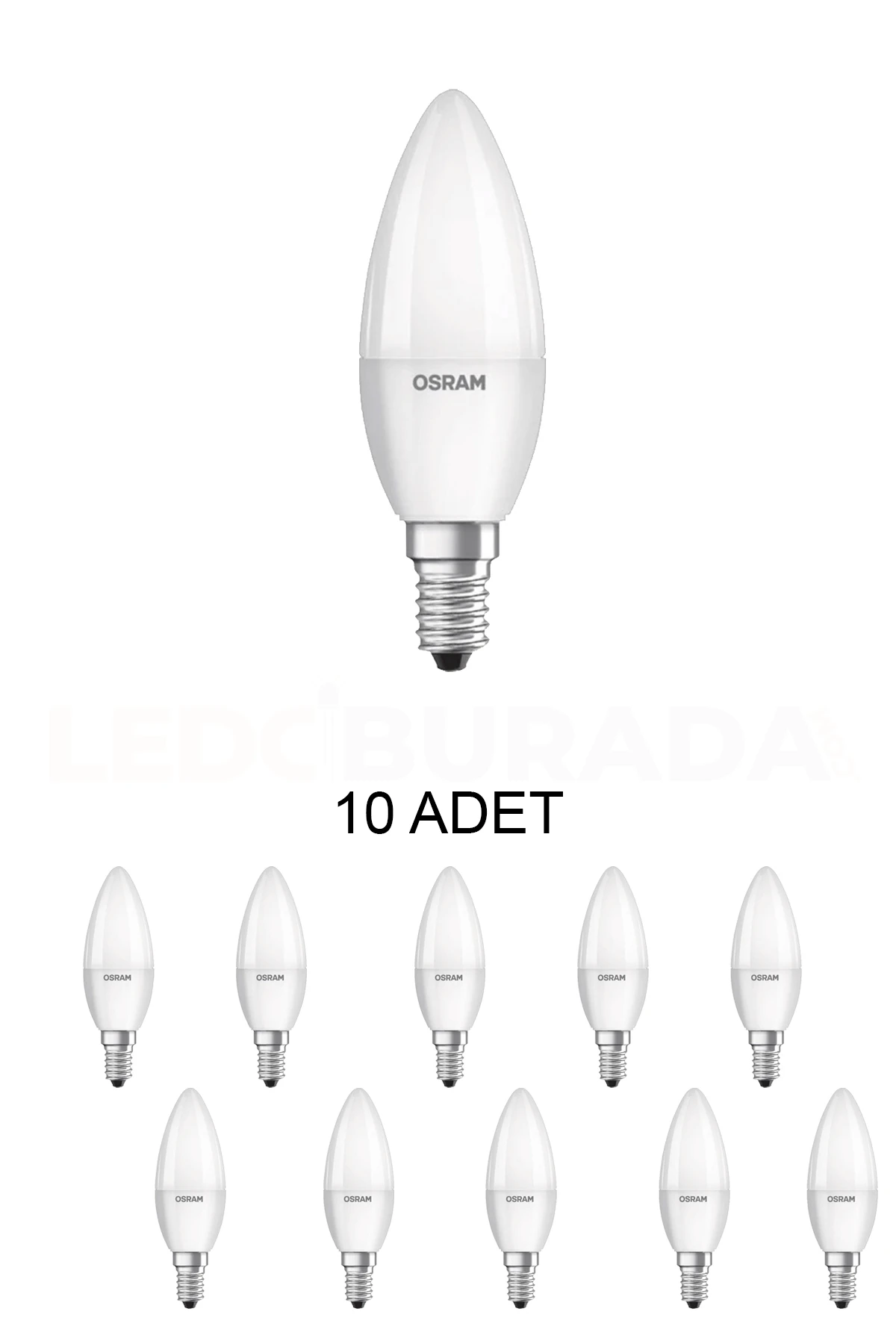 5.5W Led Ampul E14 Duy Beyaz Işık - 10’lu Paket