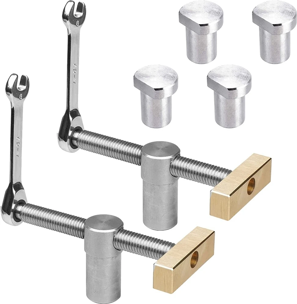 Ağaç Işleme Ayarlanabilir Masaüstü Klip 4 Adet 20MM Köpek Delikleri Durdurma, Klip Kelepçe Fikstürü Mengene Banklar Doğrama Marangoz Aletleri (Yurt Dışından)