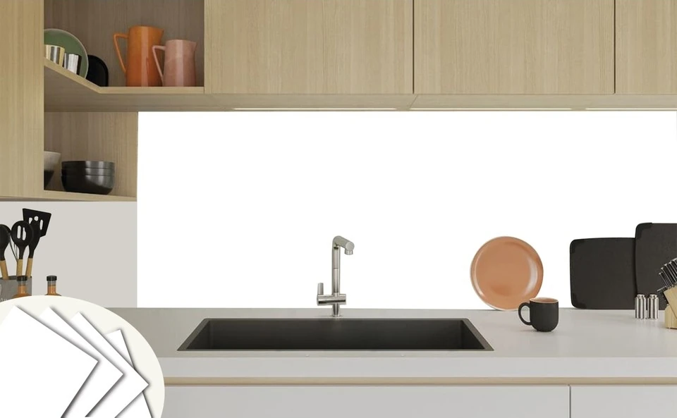 Kendinden Yapışkanlı Düz Beyaz Desenli Pvc Karo 30X30 cm (33 Adet) 3m2