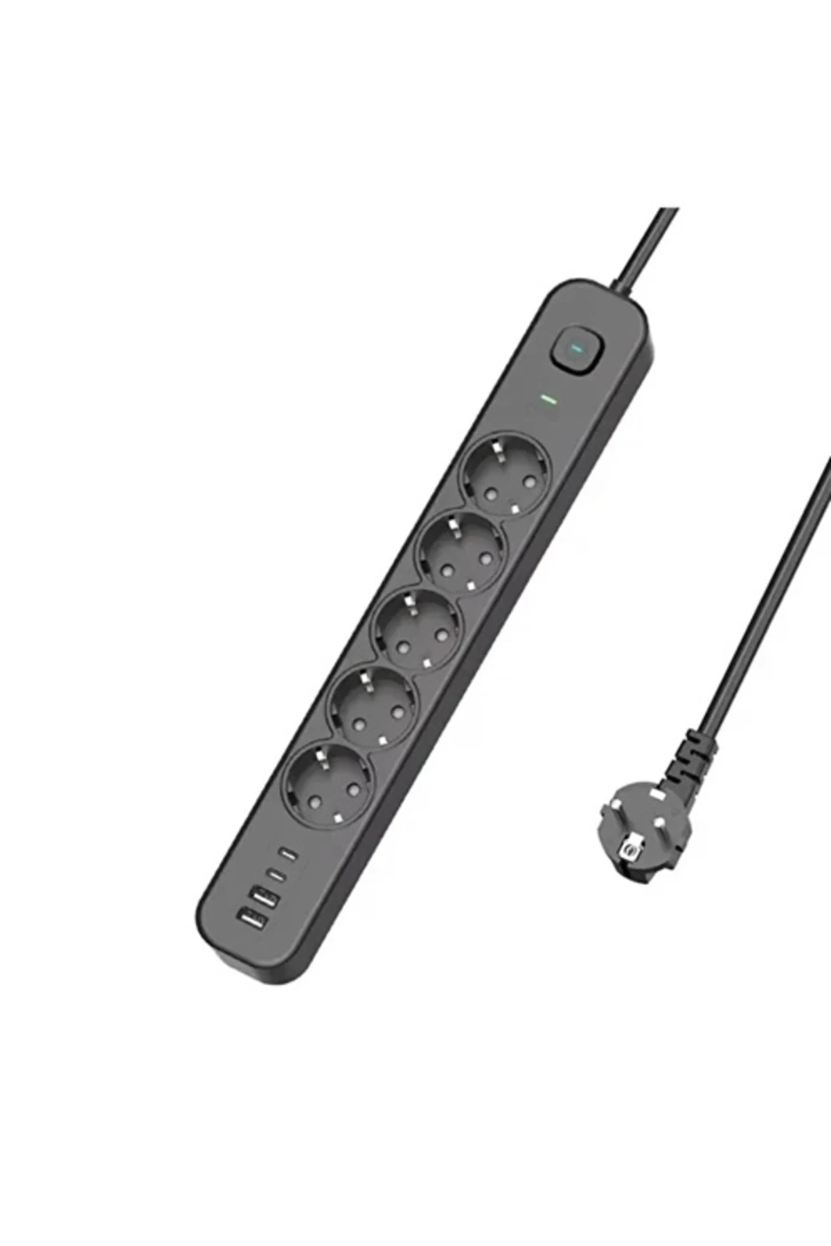 5 Prizli Akım Korumalı Uzatma Kablosu | 2xusb-a + 2xusb-c | 3680w - 2m Kablo