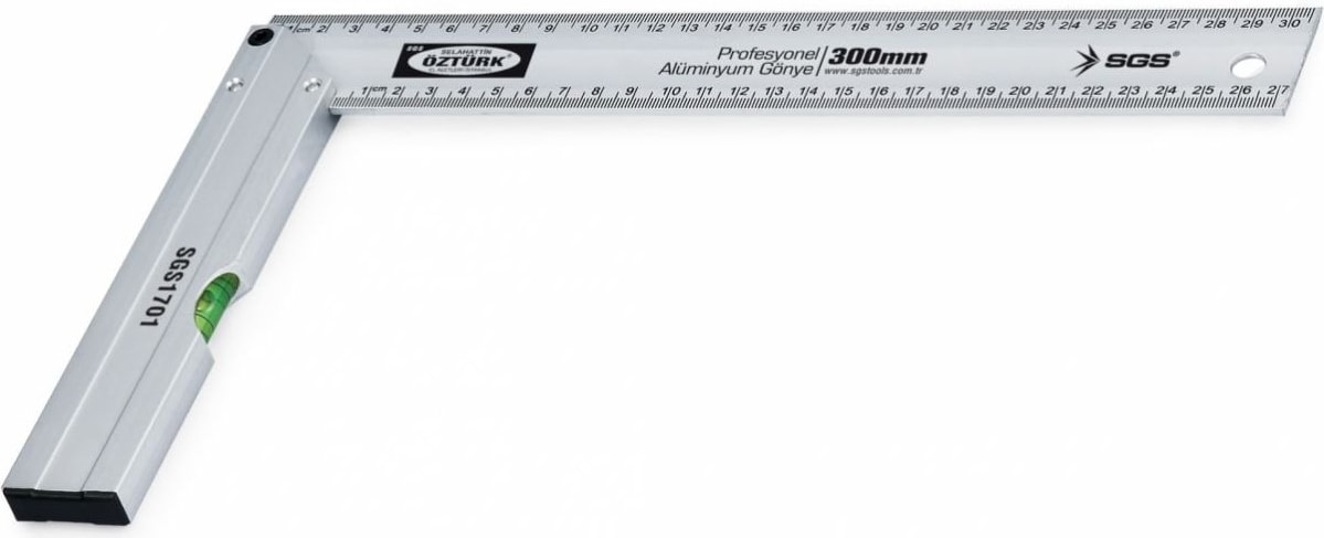 Öztürk Alüminyum Gönye 35 cm Terazili SGS1702