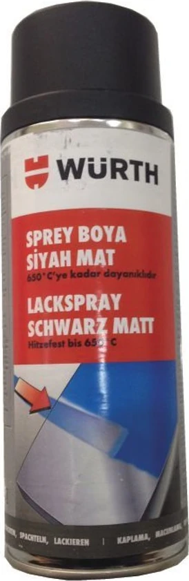 Egzoz Boyası Siyah Mat +650 °C Dayanıklı 400 ml Araç Bakım Ürünü