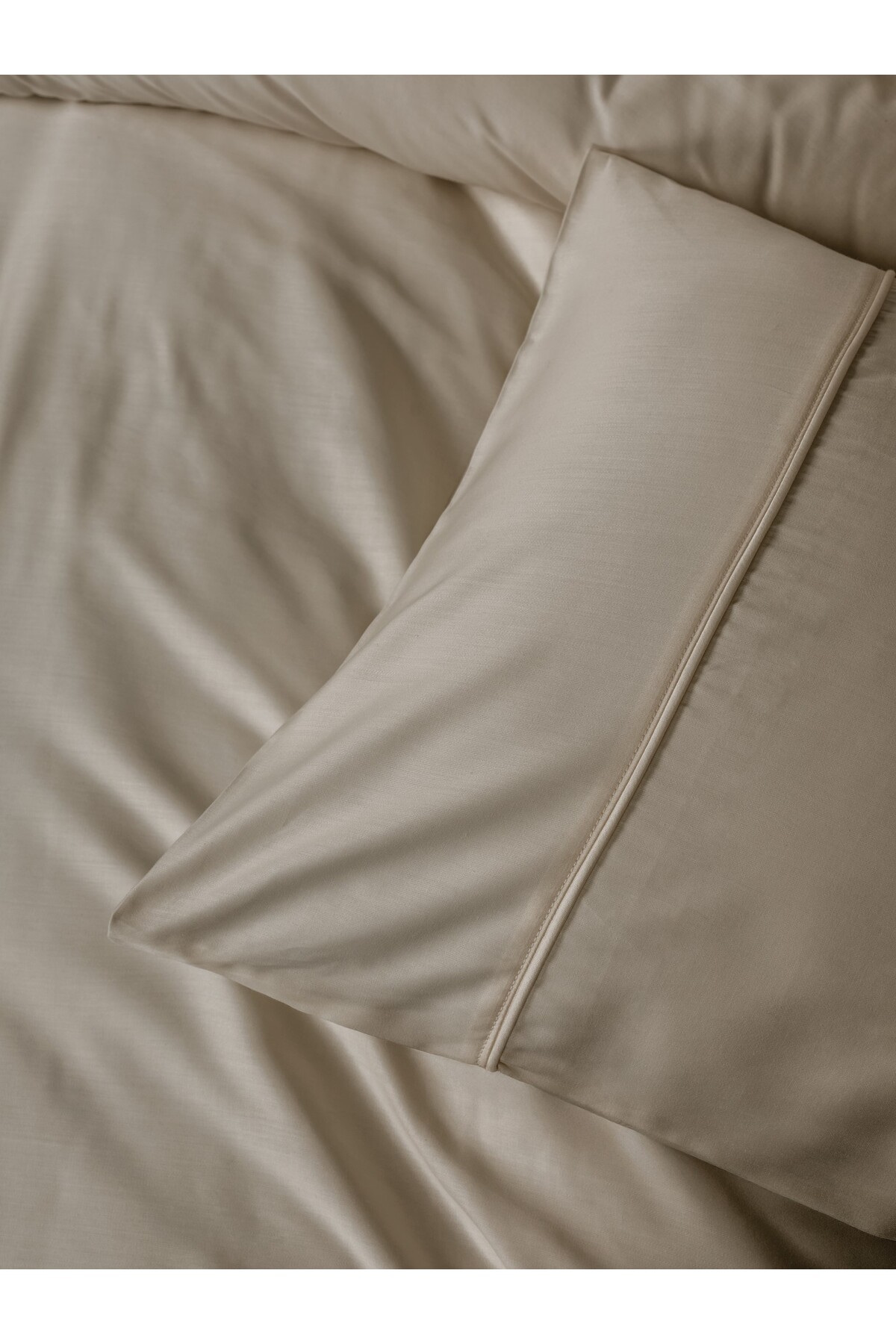 Silky Saten Çift Kişilik Nevresim Takımı Bej