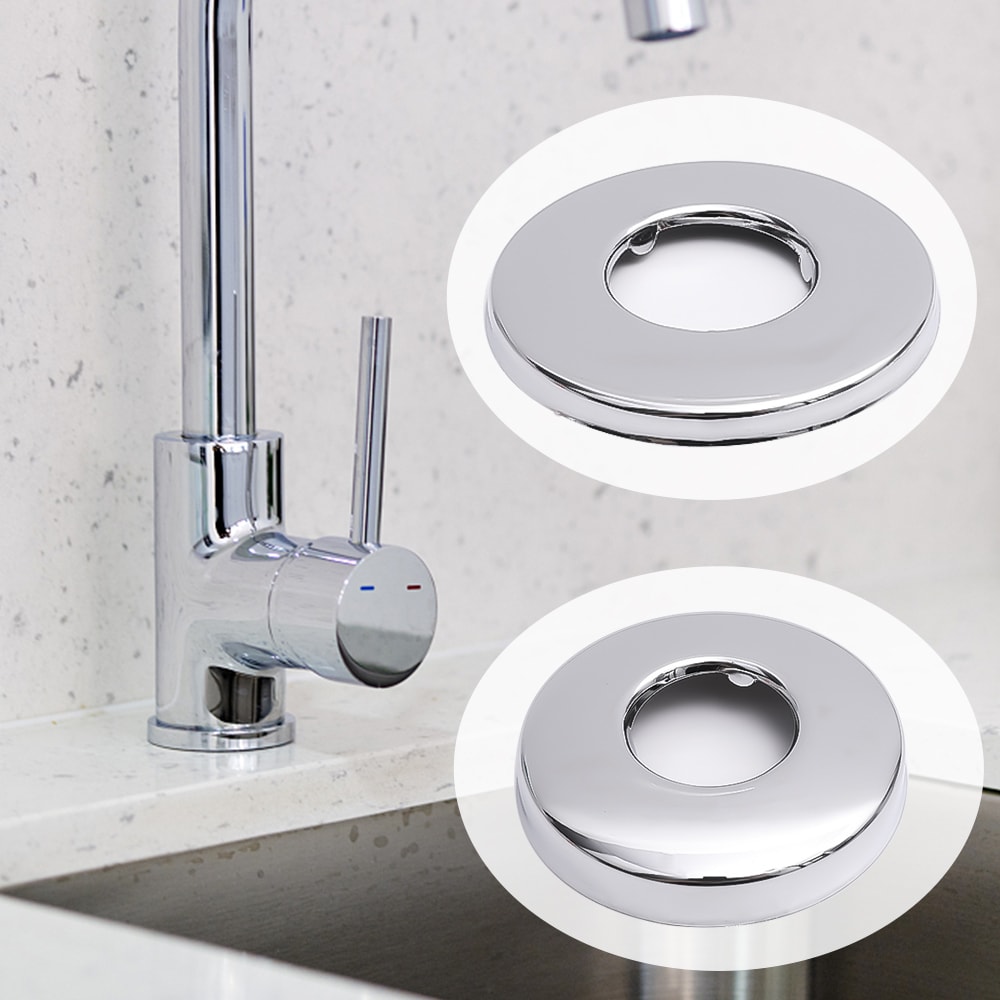 1/4 Adet Paslanmaz Çelik Banyo Musluk Dekoratif Kapak/kendinden Yapışkanlı Kapaklar/krom Kaplama Güzelleştirmek Su Borusu Duvar Deliği Banyo Dekor (Yurt Dışından)