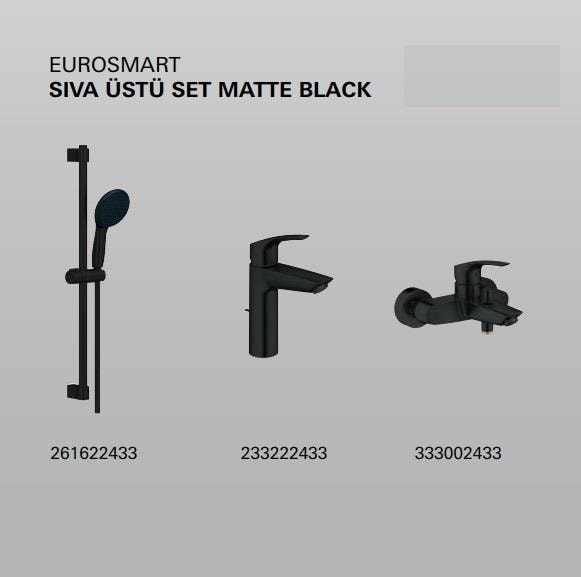Eurosmart Sıva Üstü Mat Siyah Set - 333002433SET