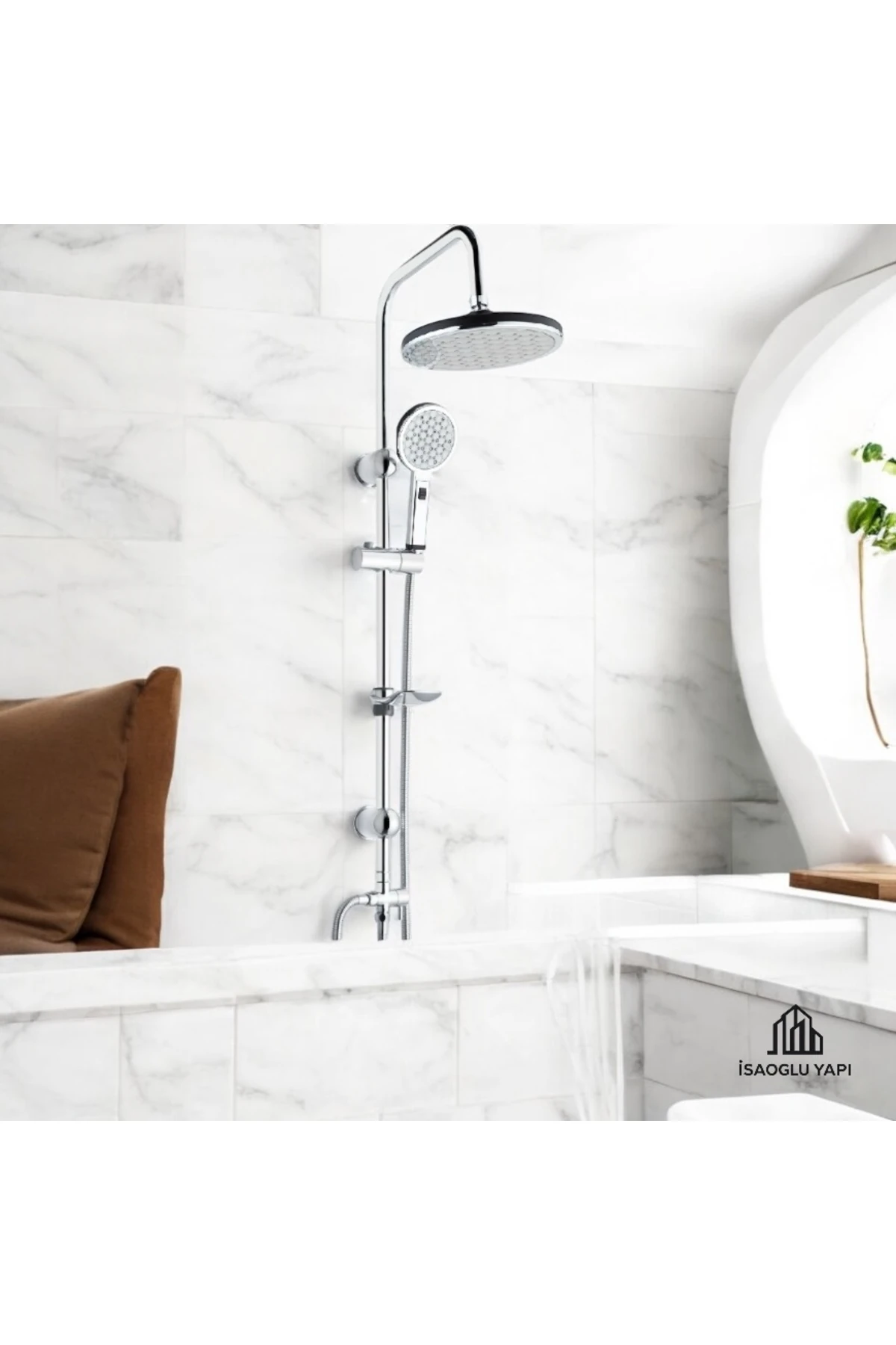 Duş Başlığı Dubai Yuvarlak Tasarım Duş Seti Tepe Yağmurlama Paslanmaz Pirinç