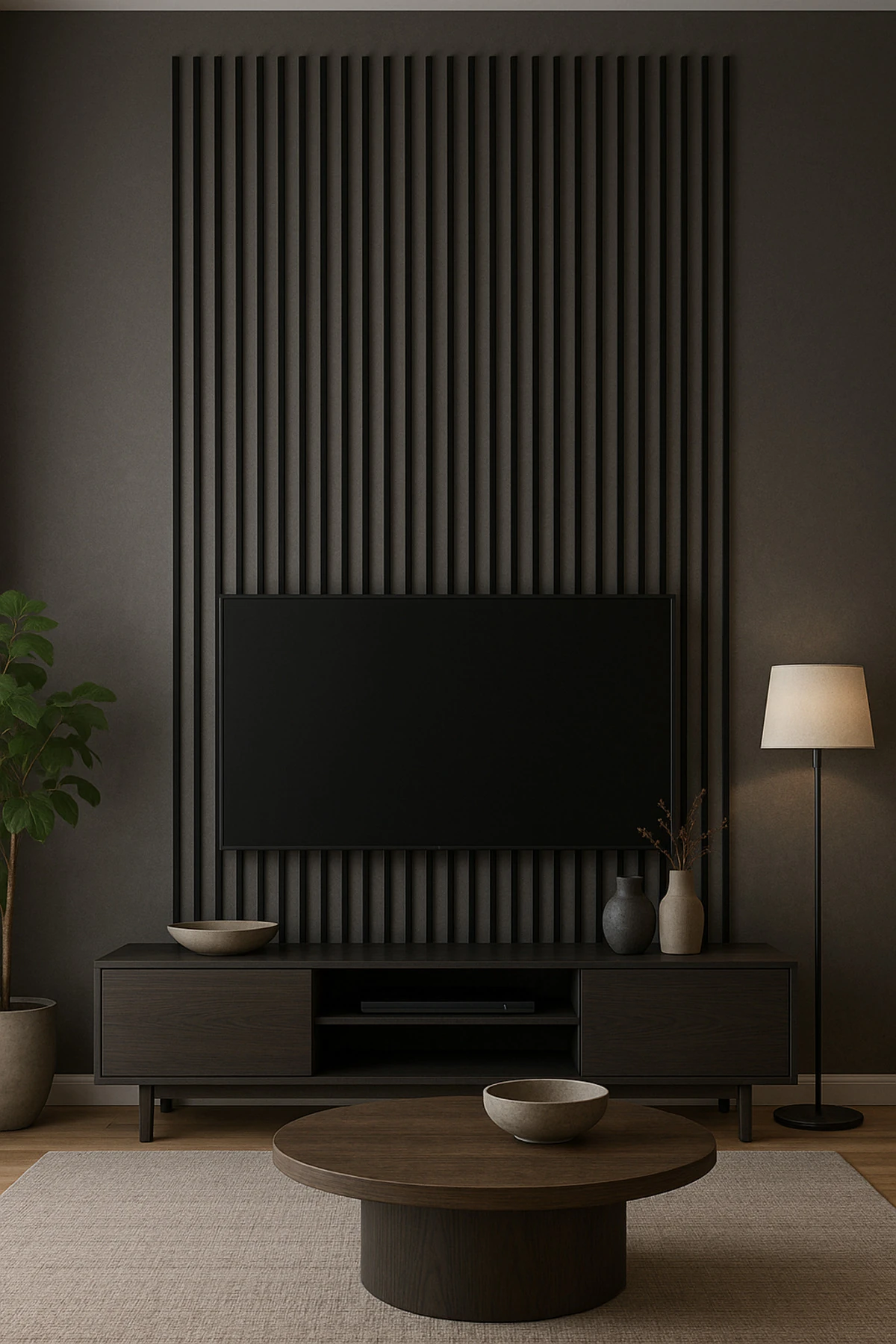 Antrasit Kendinden Yapışkanlı Çıta – 12 Adet | 240 cm Uzunluk | 18 mm Kalınlık Duvar Dekor Paneli