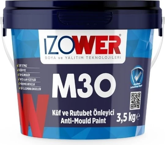 Izower M 30 Küf ve Rutubet Önleyici Anti-Mold Paint 3,5 kg Beyaz