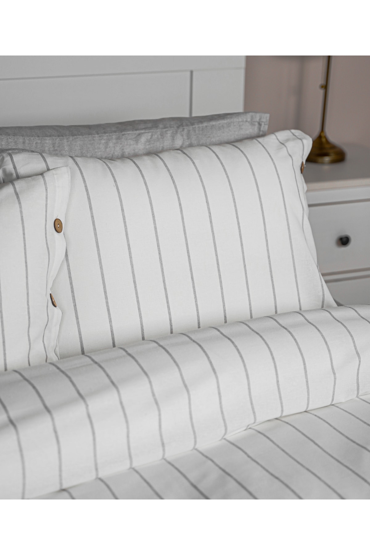 Cotton Collection Tek Kişilik Çizgili Nevresim Seti Rayuna