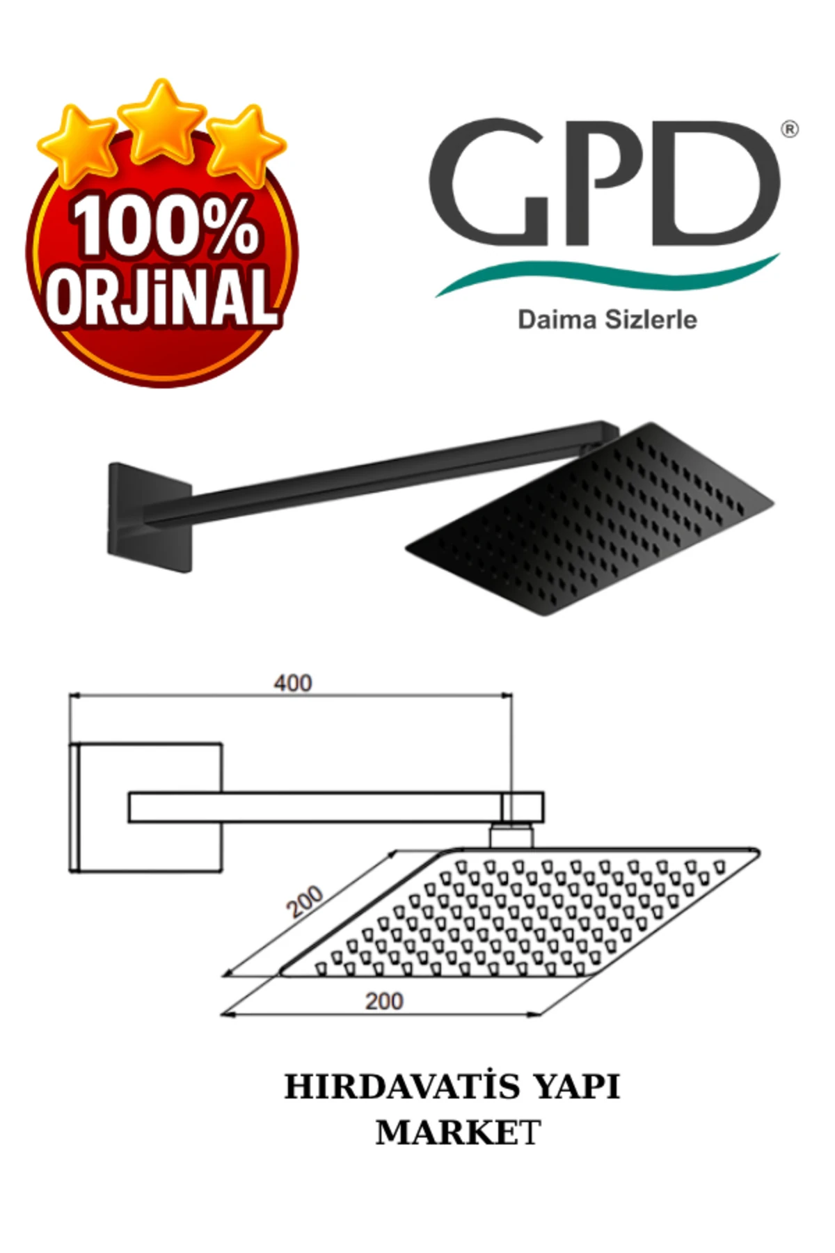 ADS27-S Ankastre Duş Başlığı (Duvardan_200X200)
