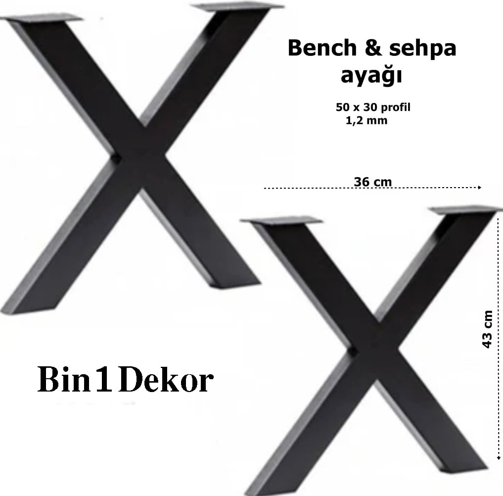 Metal Sehpa Ayakları Retro Çapraz x Model Ayak Ev Ofis Dekoratif Ahşap Kütük Orta Zigon Sehpa Ayağı