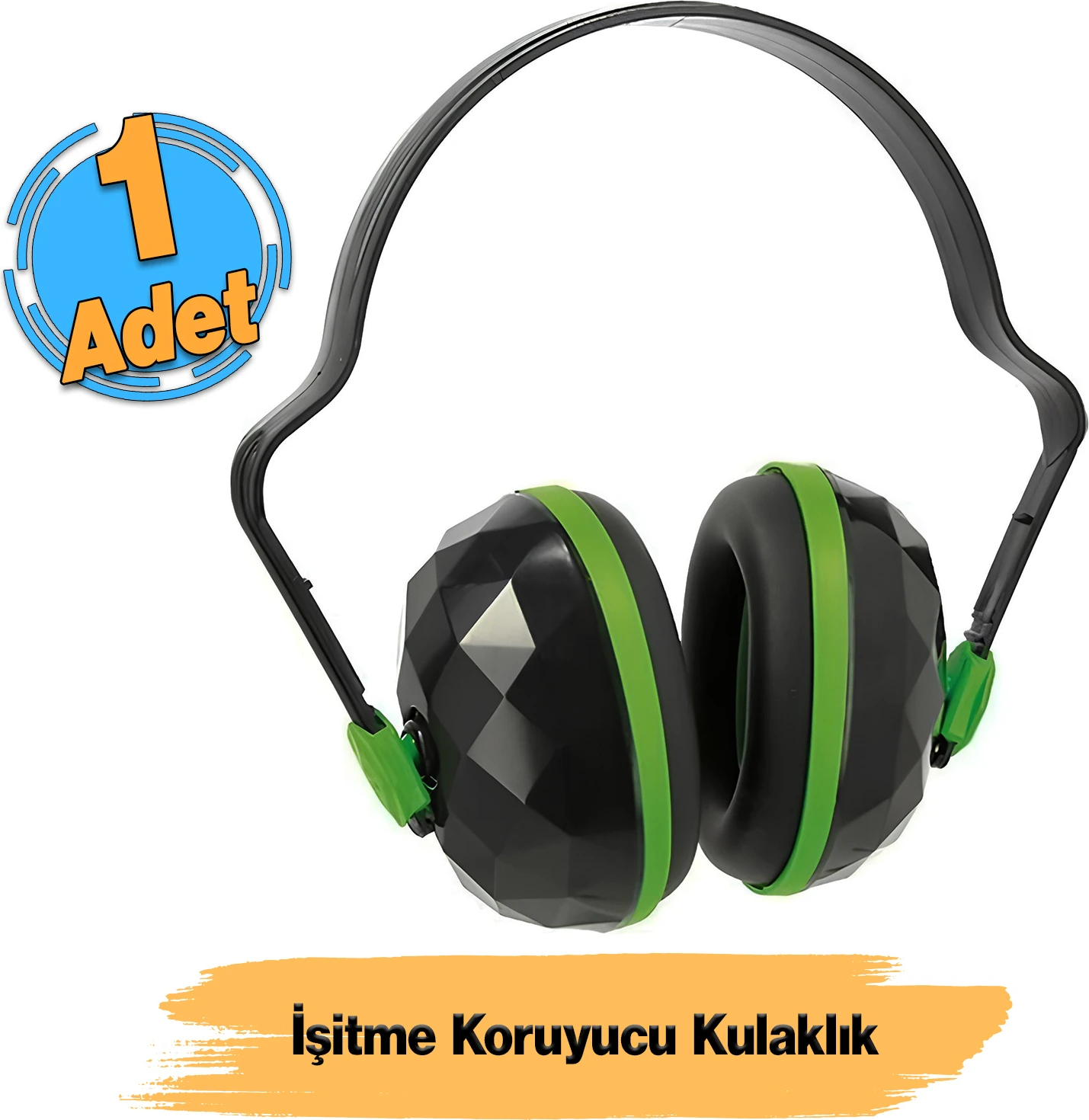 Ekonomik Manşonlu Kulaklık Siyah Yeşil Gürültü Önleme Ses Koruma Kulak Işitme Koruyucu Ayarlanabilir