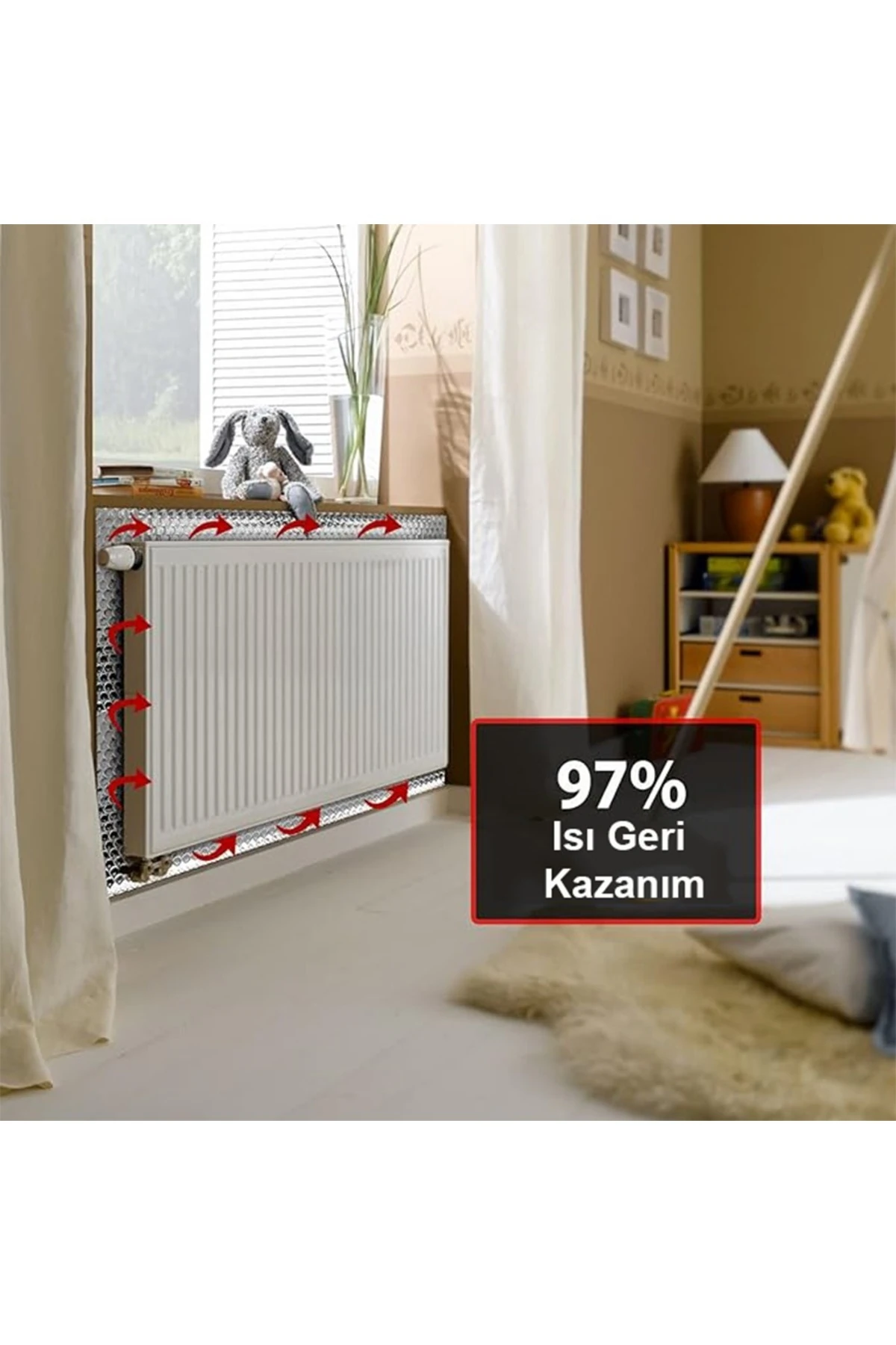 3 Adet Isı Yalıtım Levhası 3 mm Petek Arkası Kalorifer Radyatör Arkası İzolasyon Plaka