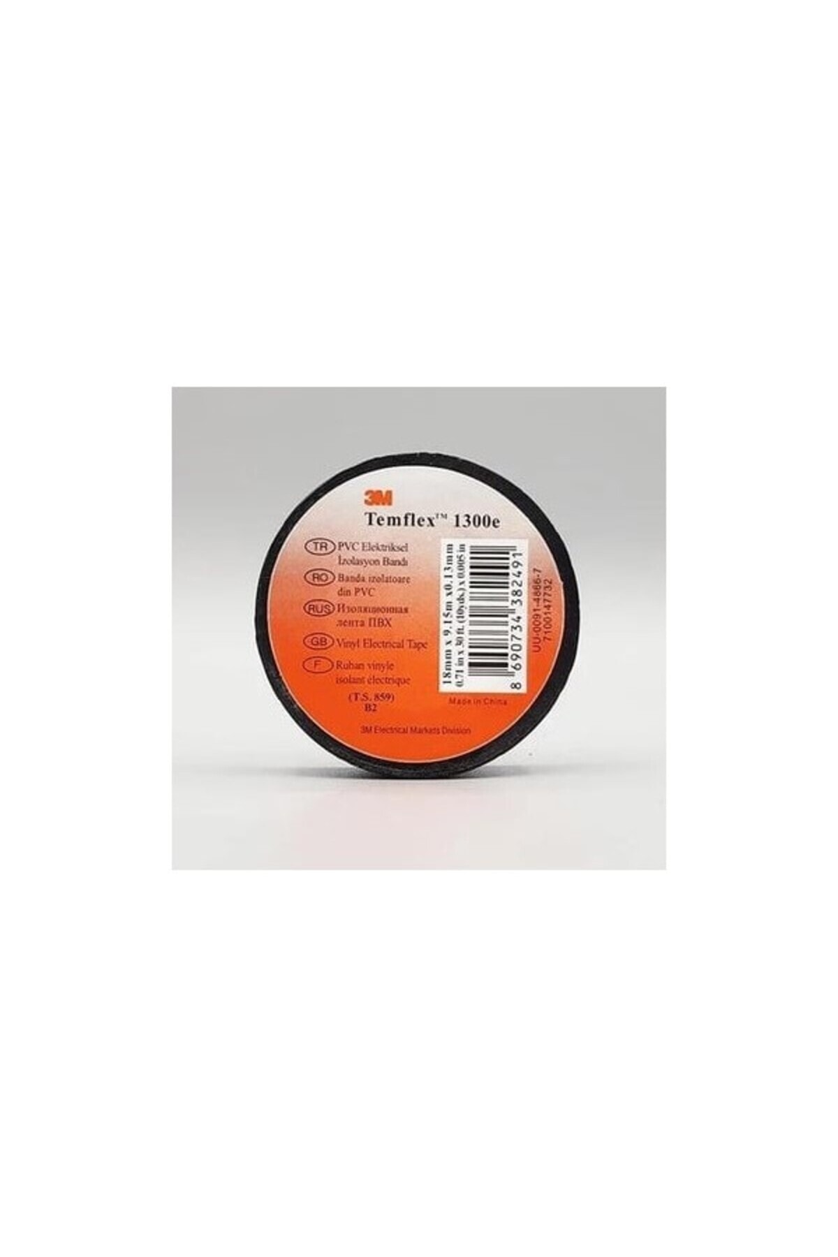 3M ™ Temflex™ 1300e Elektrik Izolasyon Bandı Izole Bant 10 Adet 19mm X 10mt