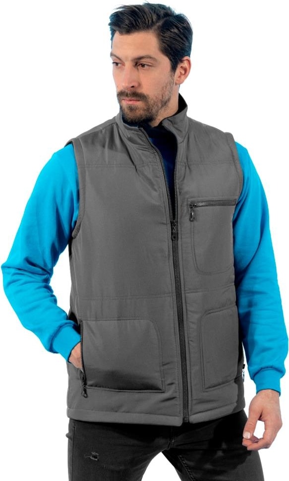 , Polarlı Yelek, Gri -118E1431- Kışlık Yelek-Vest
