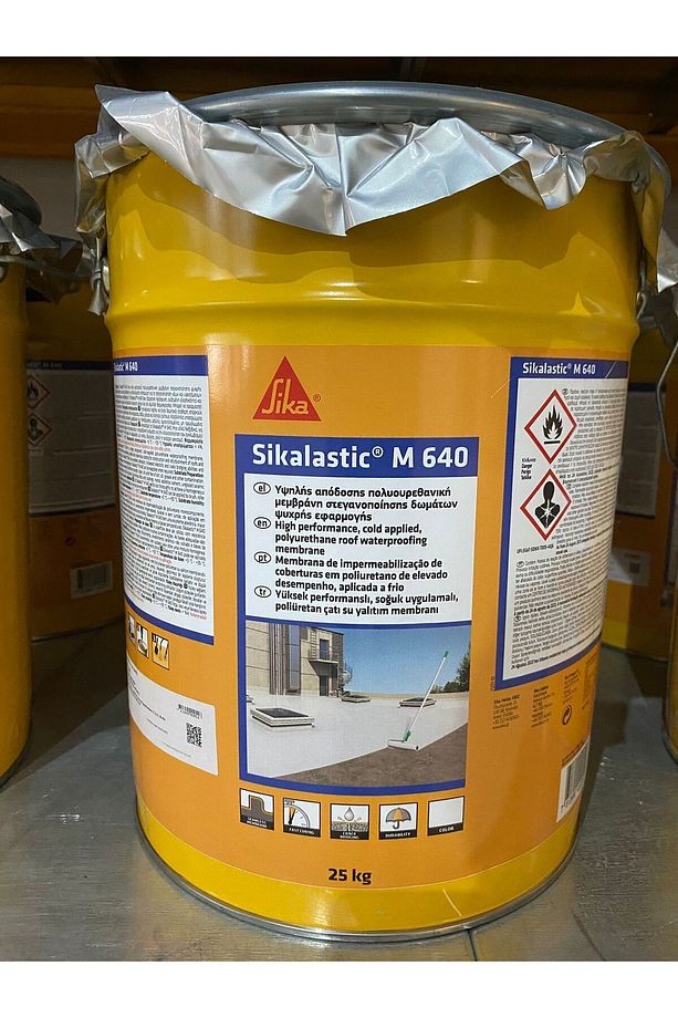 lastic M640 Tek bileşenli, likit uygulamalı, poliüretan esaslı, su yalıtım membranı Beyaz 25Kg