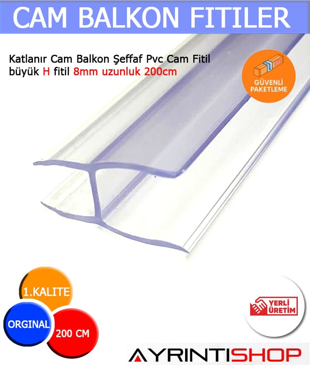 Ayrıntıshop Cam Balkon Fitil Conta Buyuk H 8mm 1 Adet