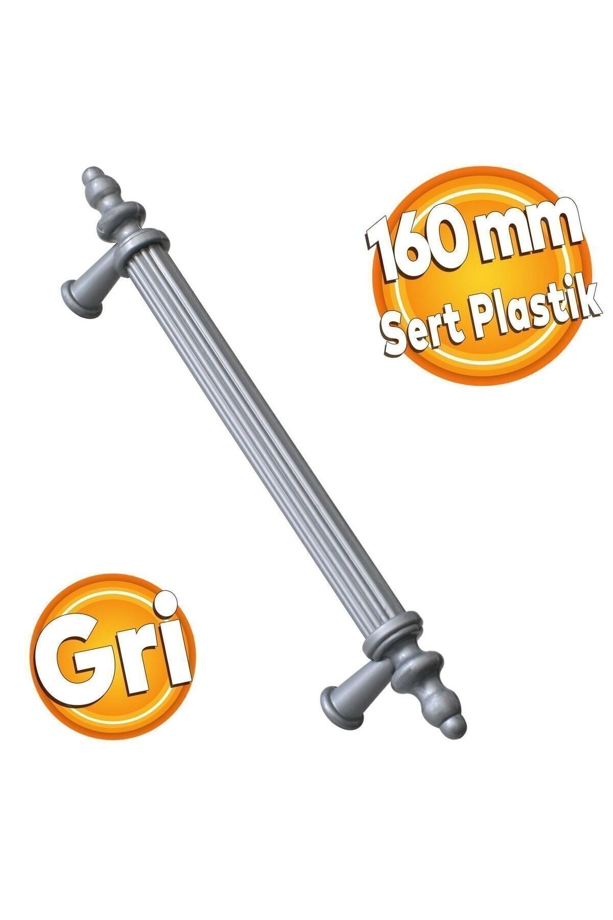 BADEM10 (SERT PLASTİK) Polavit 160 Mm Gri Mobilya Mutfak Çekmece Dolap Dolabı Kulpu Kulbu Kulpları (10 ADET)
