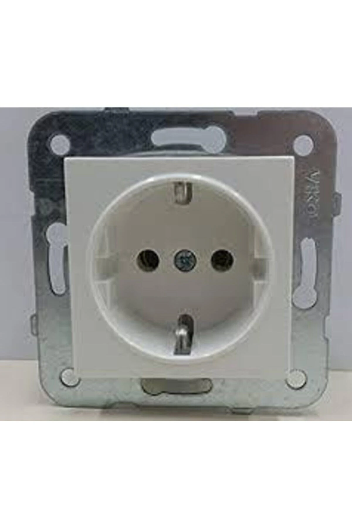 Beyaz Kare Topraklı Çerçeveli Priz 12li