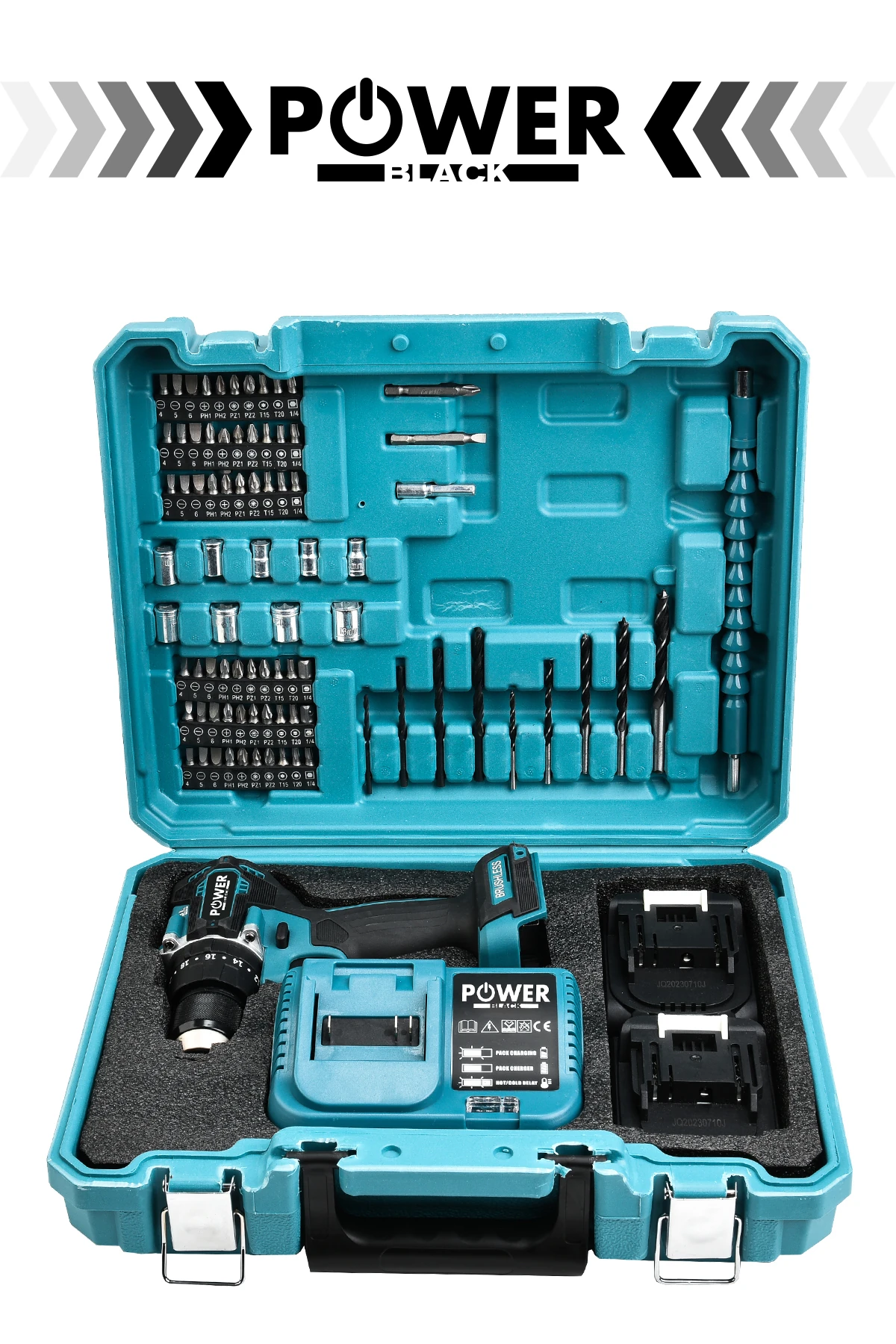 Kömürsüz (FIRÇASIZ) Darbeli Şarjlı Matkap Seti 82 Parça