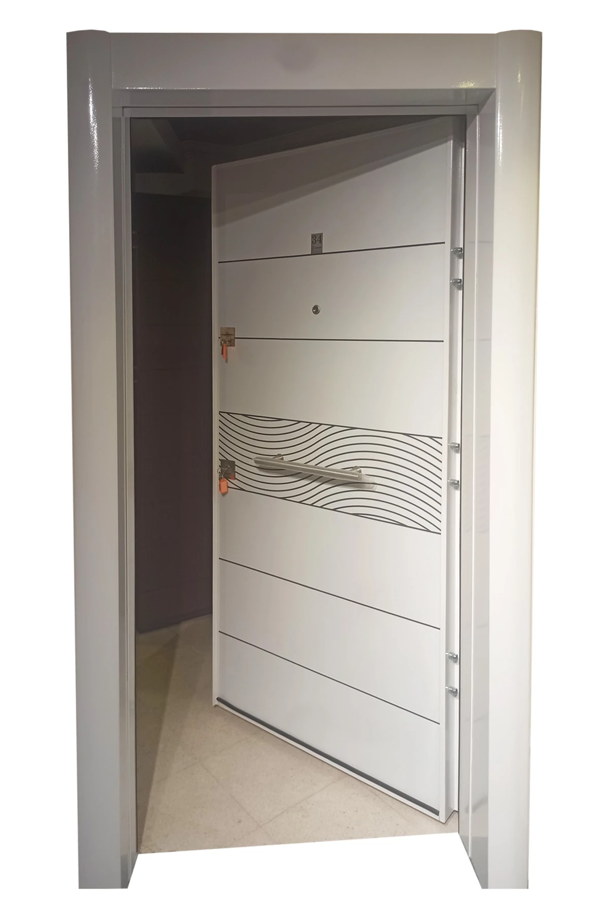 Çelik Kapı, Beyaz Çelik Kapı, Tırnaklı Çelik Kapı, Gizli Ayarlı Kasa Çelik Kapı Sağ Açılım