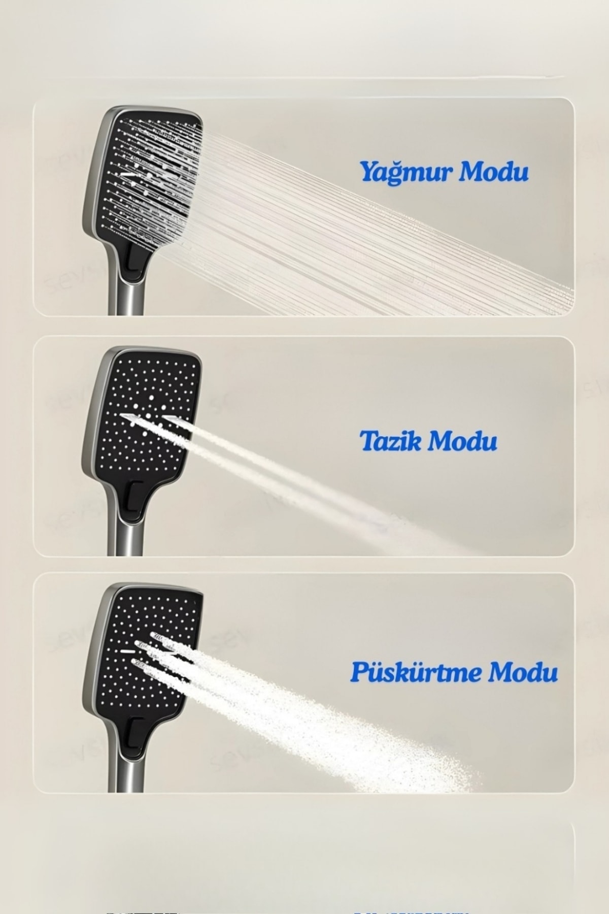 LÜX DİJİTAL GÖSTERGELİ VE LEDLİ 5 FONKSİYONLU PİYANO DUŞ SETİ PASLANMAZ