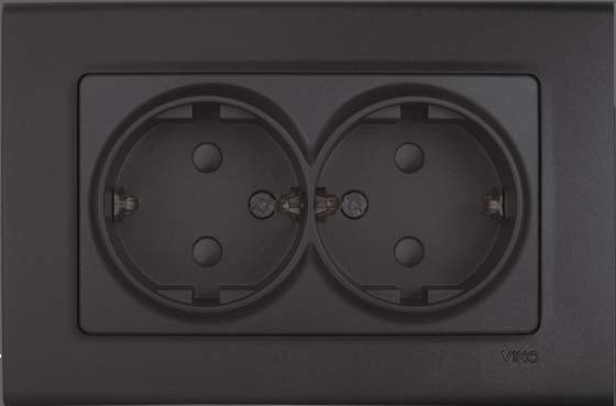 Linnera Life Serisi Gece Siyahı Ikili Topraklı Priz Çerçeveli