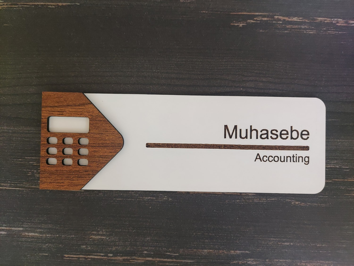 Muhasebe Ofis Oda Kapı İsimliği Yönlendirme Tabelası Levhası Kişiselleştirilebilir